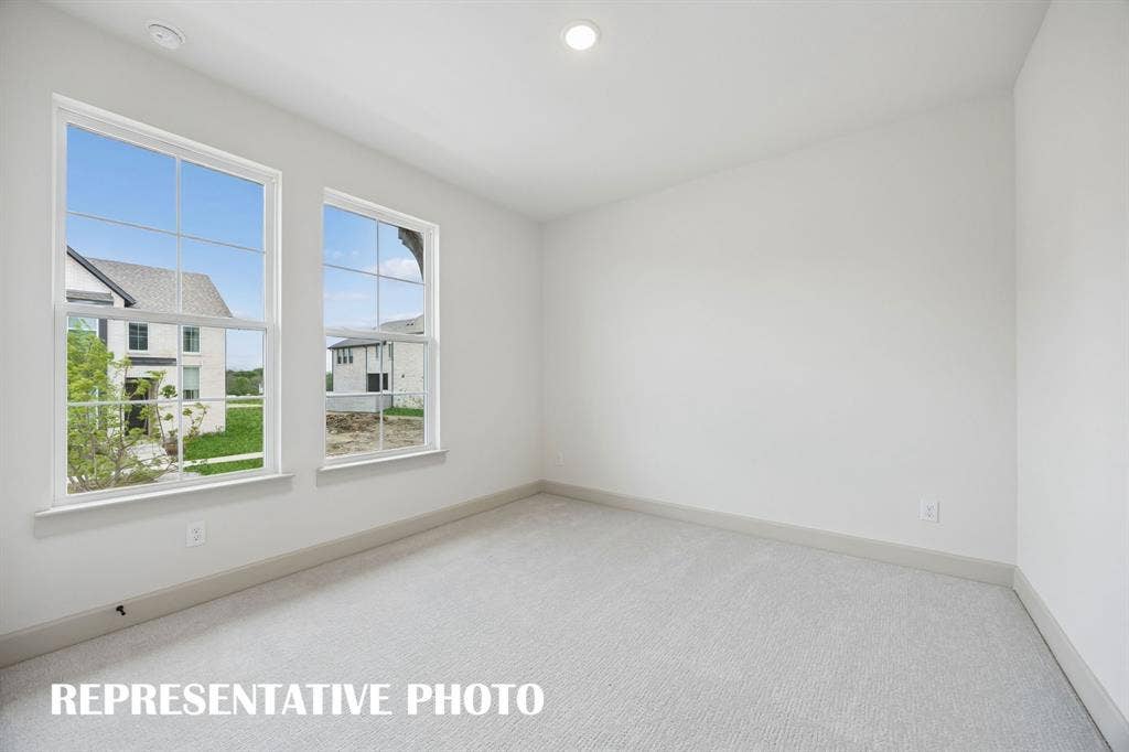 You'll find nicely sized secondary bedrooms in our Remy plan.  REPRESENTATIVE PHOTO