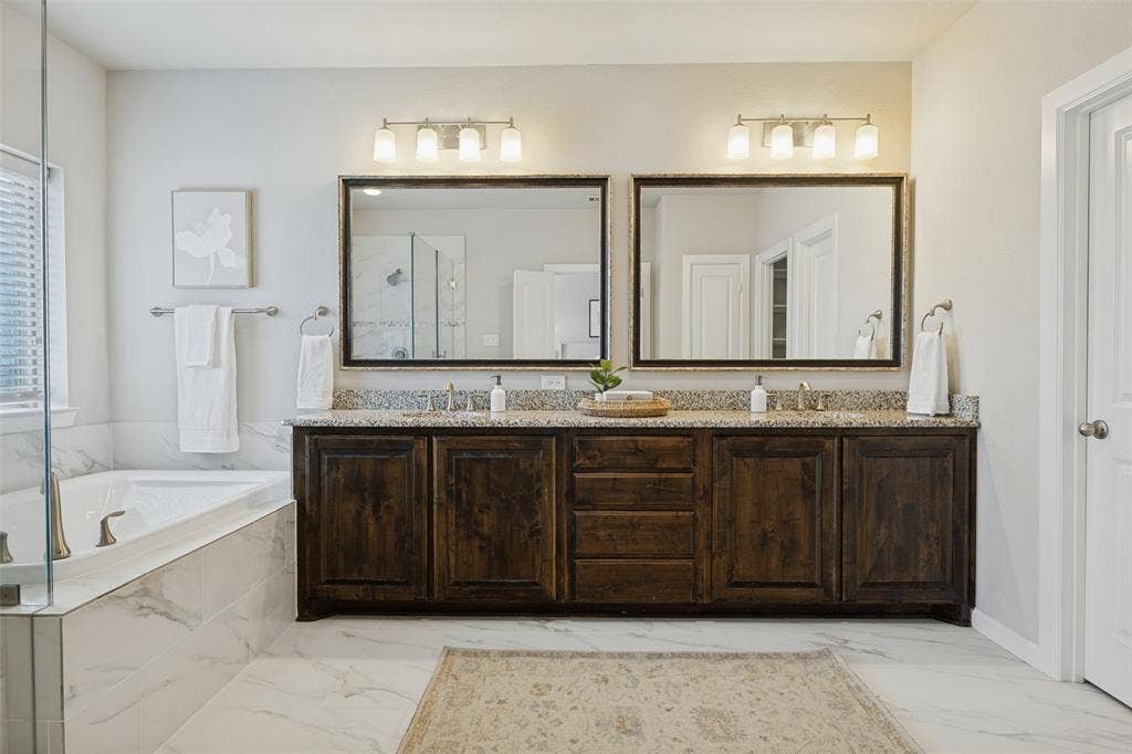 Spa-Inspired primary bath, double vanities