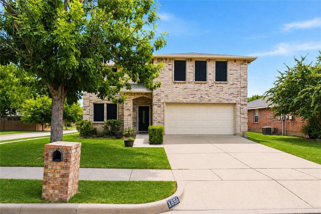 1856 Lariat Drive, Fort Worth, TX 76247 Front of home, virtually enhanced