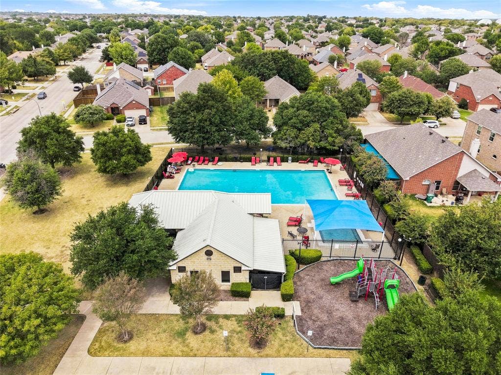 1856 Lariat Drive, Fort Worth, TX 76247 Aerial view of community pool