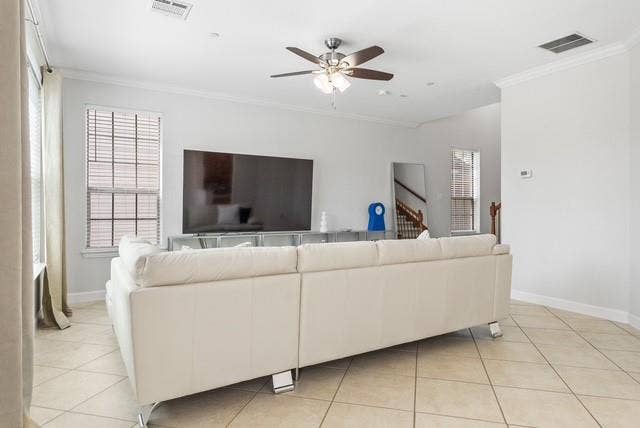 7944 Eddie Drive, Plano, TX 75025 Recessed lighting, crown molding, ceiling fan, and tiled flooring