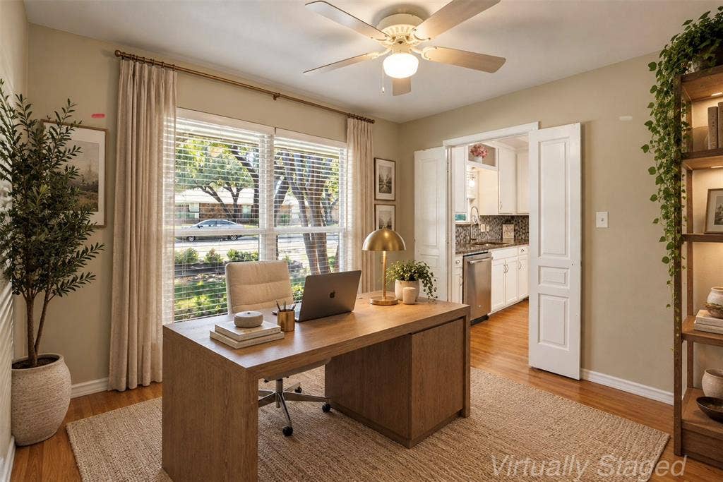 1920 Big Sky Drive, Lewisville, TX 75077 Virtually staged to showcase the possibilities of a stylish and functional home office.