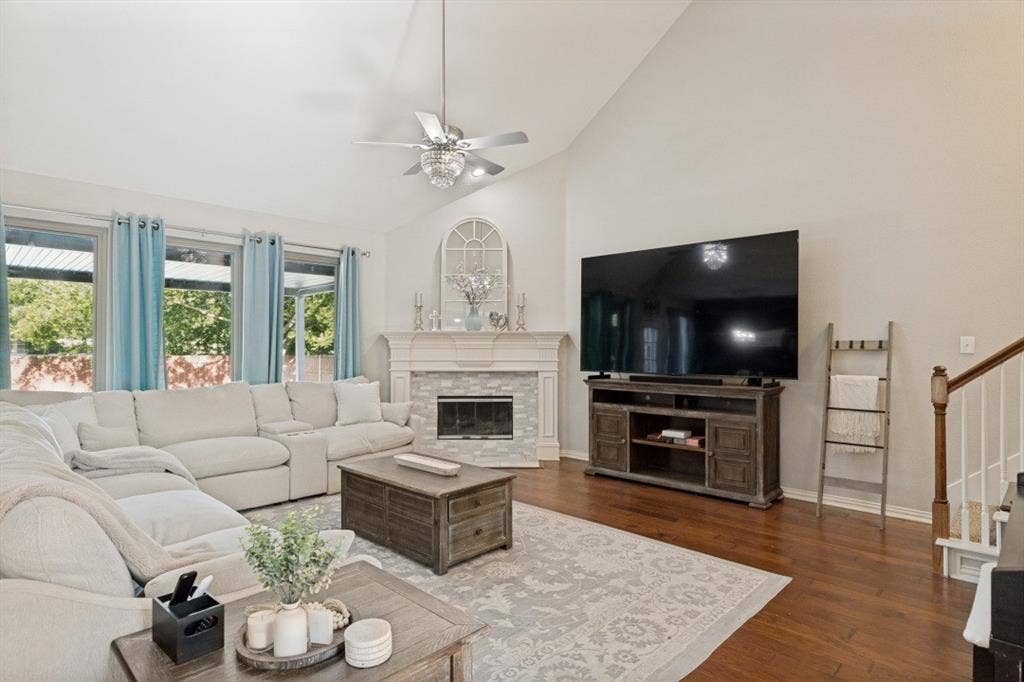 Inside, thoughtful living spaces provide flexibility for working from home, hosting guests, or simply enjoying time together.