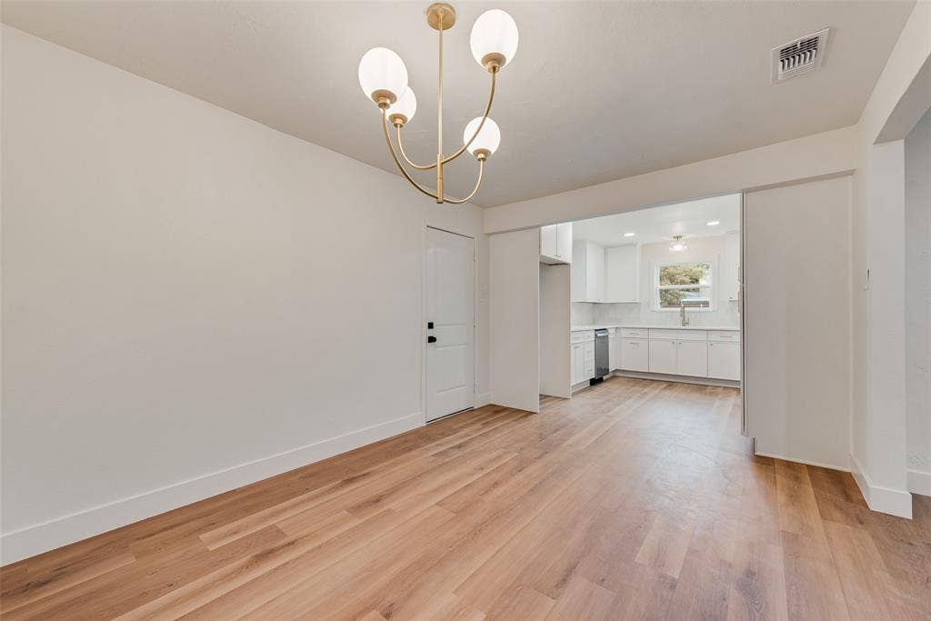 Open dining area with seamless kitchen access.