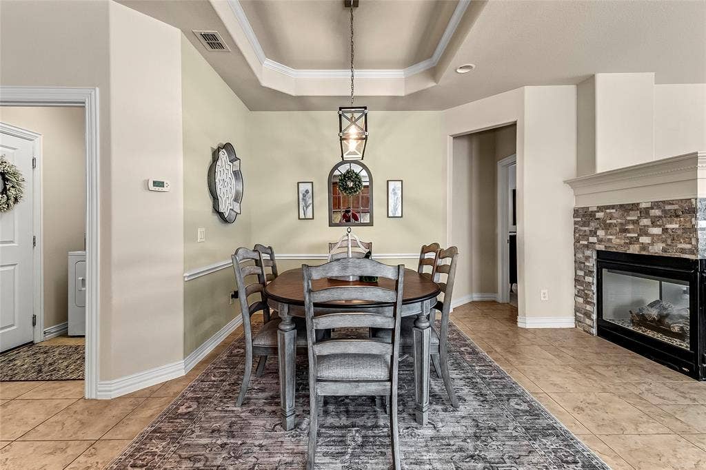 153 Byron Nelson Court, Frisco, TX 75036 Dining with view of fireplace