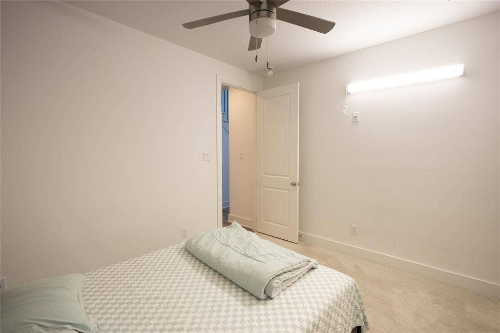 3017 Andorra Road, McKinney, TX 75071 Recessed lighting, ceiling fan, carpet flooring, and a solid core door