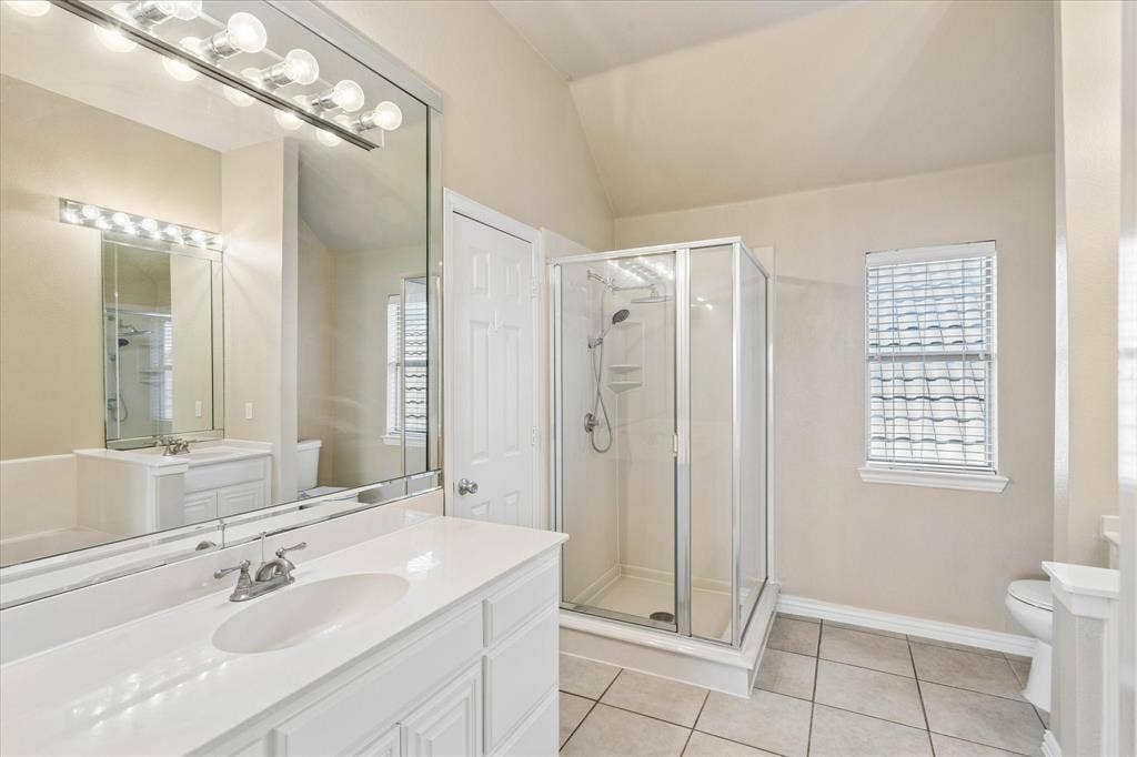 2047 Chevella Drive, Dallas, TX 75232 Large walk-in shower.