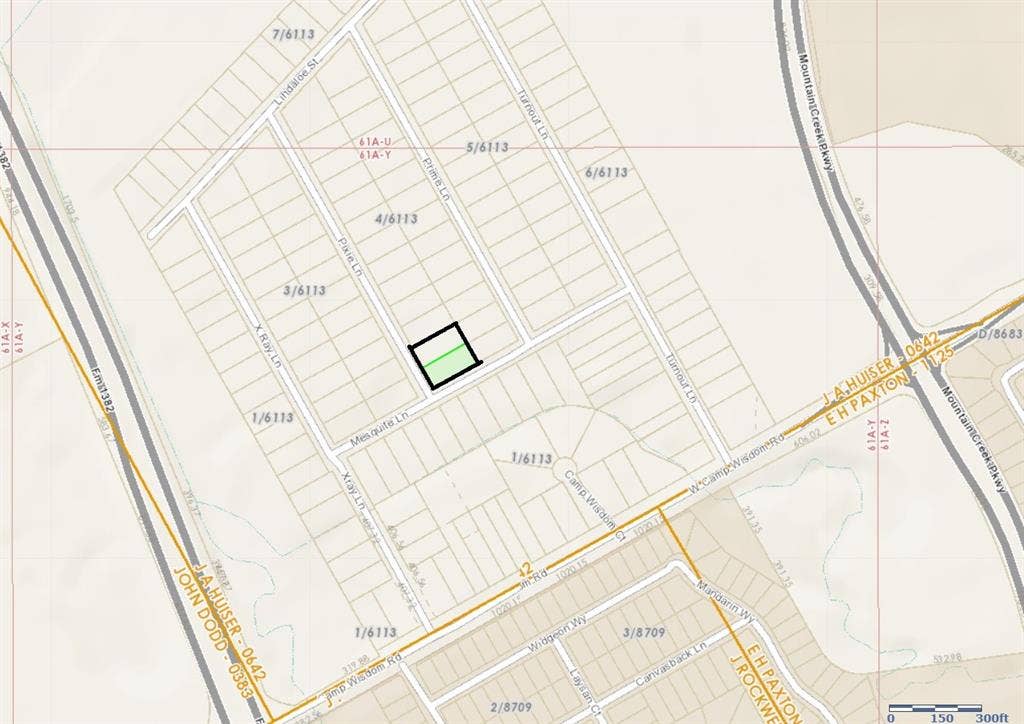 5374 Pixie Lane, Dallas, TX 75236 Dallas CAD aerial map showing both parcels in the Mesquite Heights subdivision. Site offers convenient access to I-20, Camp Wisdom Road, Belt Line Road, and Mountain Creek Parkway.
