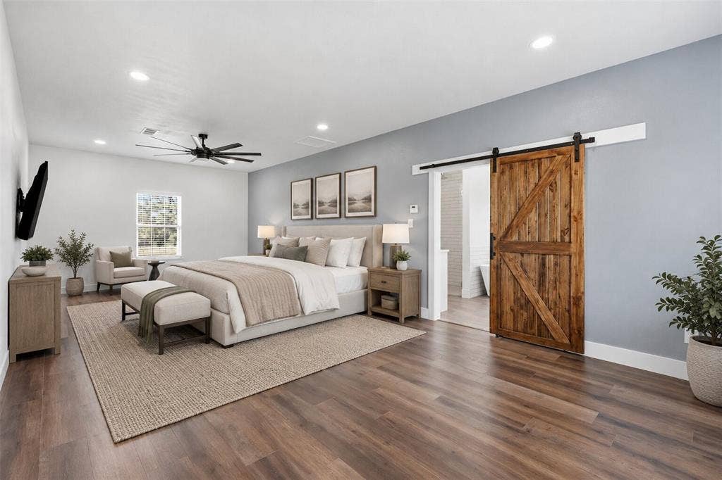 Newly added huge primary bedroom, virtually staged