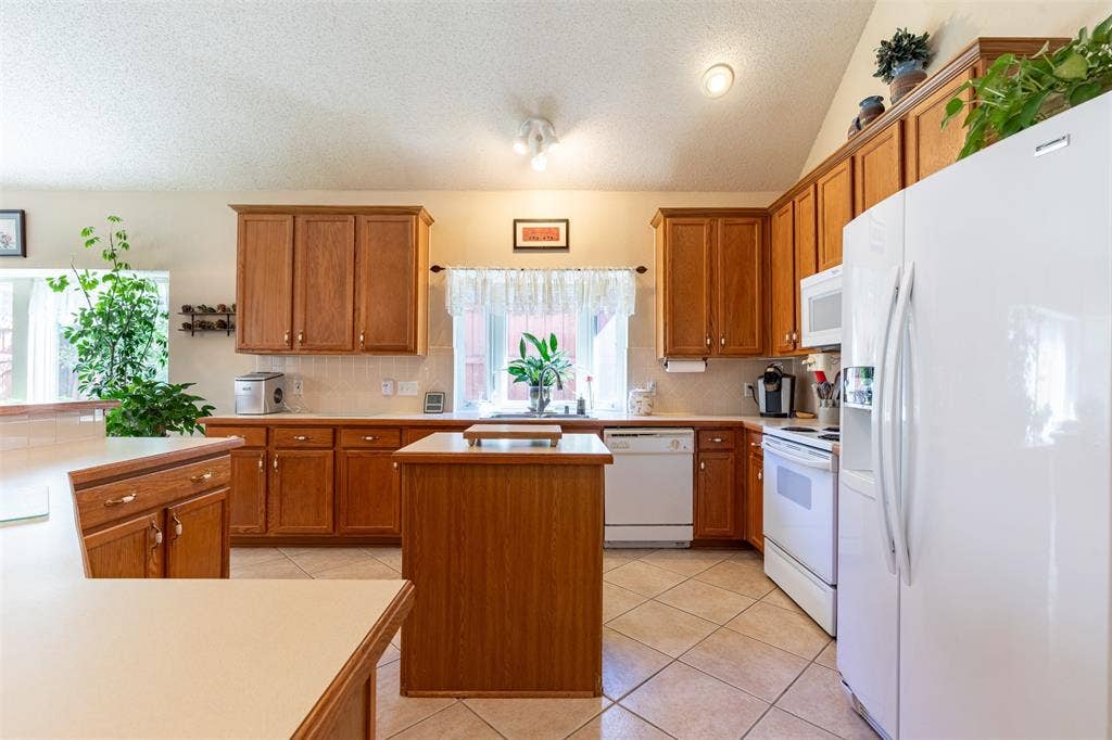10208 Noel Drive, Frisco, TX 75035 Kitchen with white appliances and natural light.