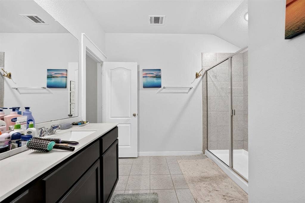 5534 Yarborough Drive, Forney, TX 75126 Light gray wall paint, white trim, paneled interior doors, and gray carpet flooring