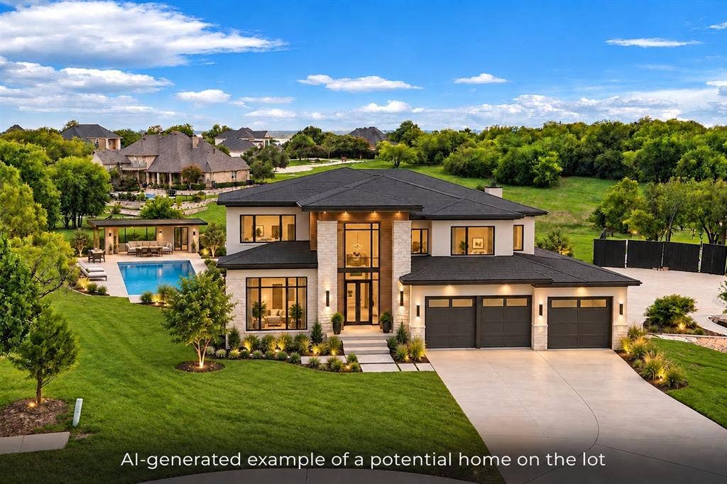 1036 Lighthouse Court, Grand Prairie, TX 75104 Modern architecture with a multi-car garage, expansive driveway, and manicured landscaping