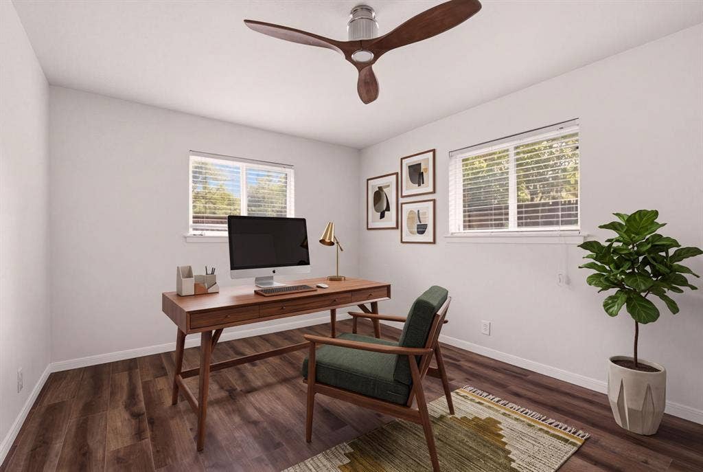 ***Virtually staged to show potential furniture placement***Secondary bedroom that could be used as an office.