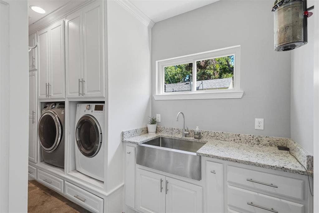 3712 Brighton Road, Fort Worth, TX 76109 Laundry room featuring built-ins as well as soaking/folding station.