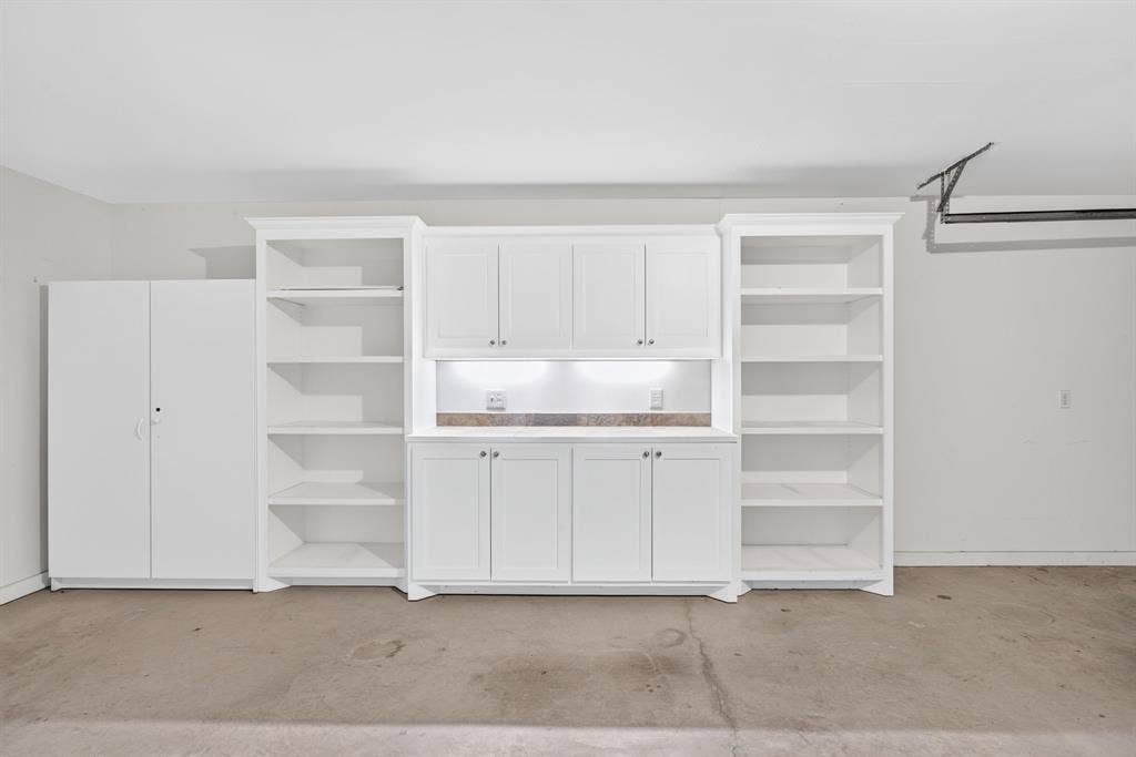 This cabinetry is so nice it could go inside the house - under-lit and again with adjustable shelving.