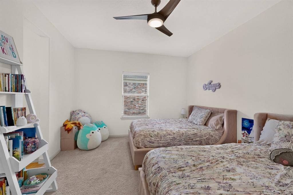 1494 Willingham Drive, Allen, TX 75013 Recessed window, ceiling fan, and light-toned wall finishes