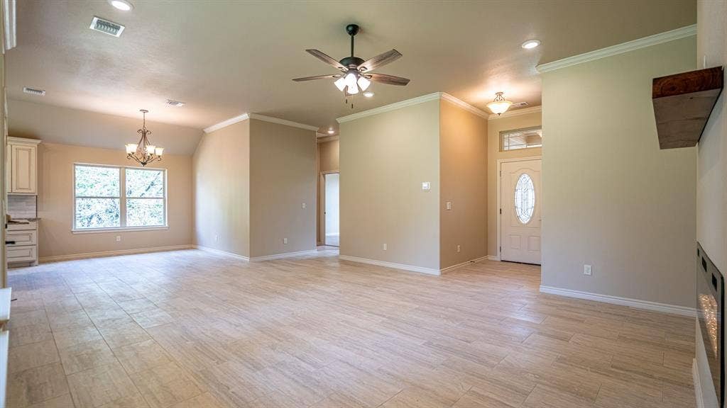 2714 Austin Drive, Granbury, TX 76048 View from living room showing living, dining and front door