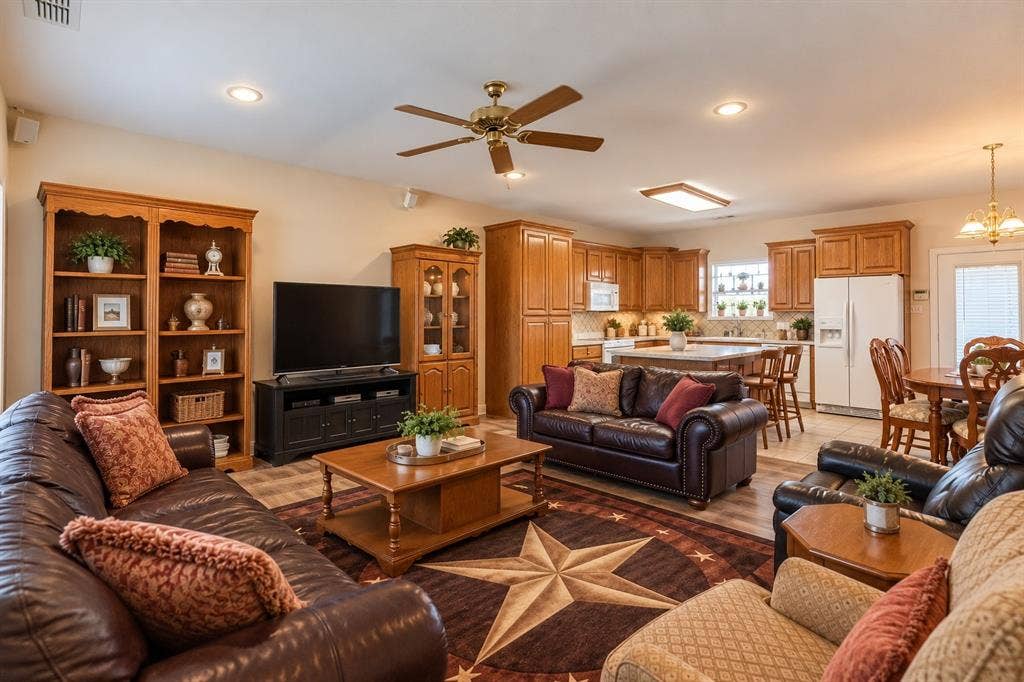 2313 Potosi Road, Abilene, TX 79602 AI decluttered living room/kitchen,dinning room.