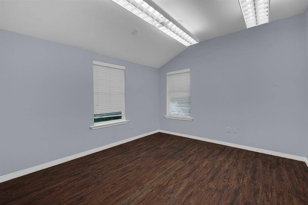 214 W Belt Line Road, #C, Cedar Hill, TX 75104 Vaulted ceiling with linear fluorescent lighting fixtures