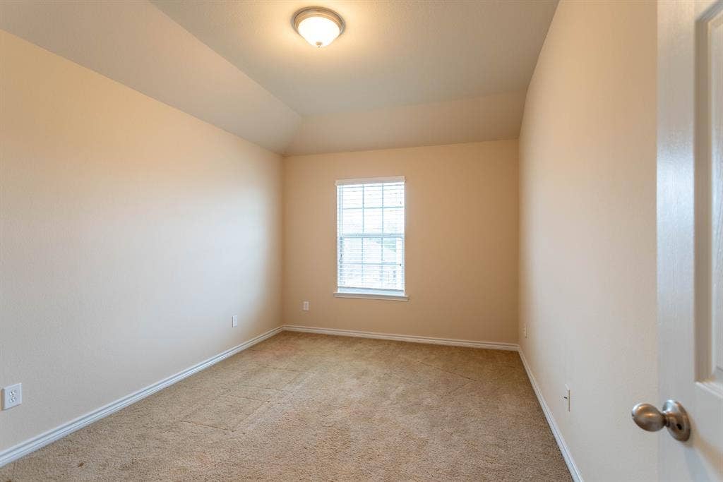 6509 Hickory Hill Drive, Plano, TX 75074 Recessed window with blinds, carpeted flooring, and a ceiling-mounted light fixture