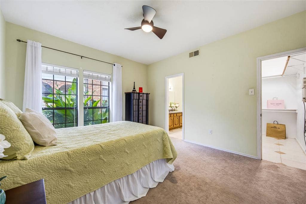 Looking into the attached bath and walk in closet....