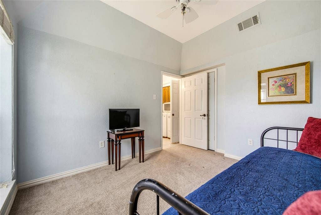 2nd bedroom is off the kitchen area, split from the primary so great for privacy....