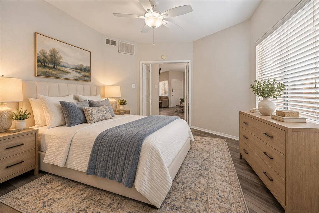 5550 Spring Valley Road, #C21, Dallas, TX 75254 Virtual Staged Bedroom