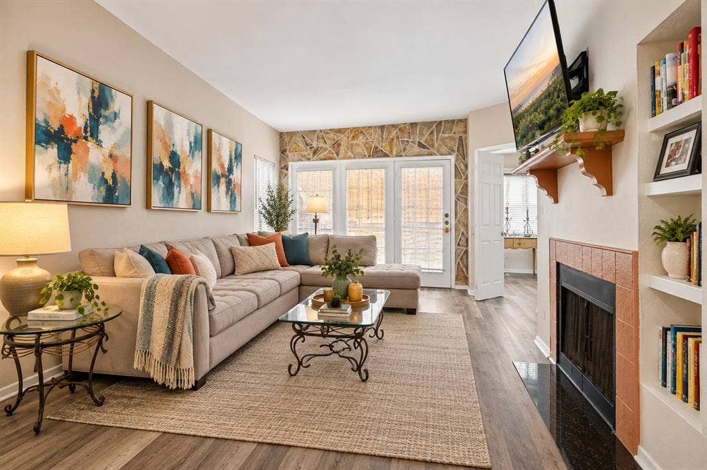 5550 Spring Valley Road, #C21, Dallas, TX 75254 Virtual Staging with a pop of color