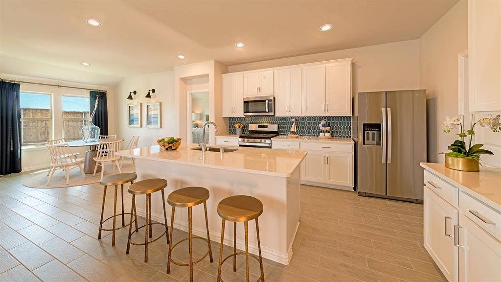 2209 Bayou Glen Drive, Denton, TX 76207 Beazer Homes Stark Farms Teton Floorplan. This is not a photo of the actual home, but is a photo of the Teton floorplan.