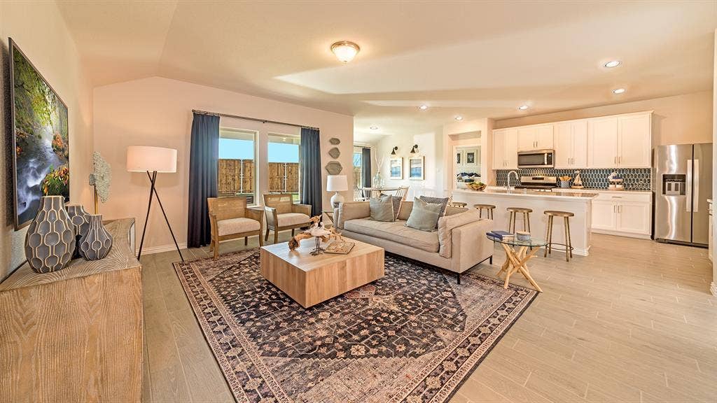 2209 Bayou Glen Drive, Denton, TX 76207 Beazer Homes Stark Farms Teton Floorplan. This is not a photo of the actual home, but is a photo of the Teton floorplan.