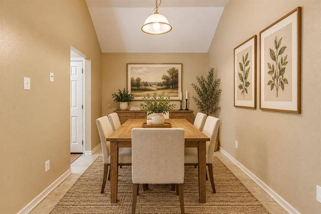 Dining room is a lovely private area separate from the living room and guests will feel comfortable with the ambiance.