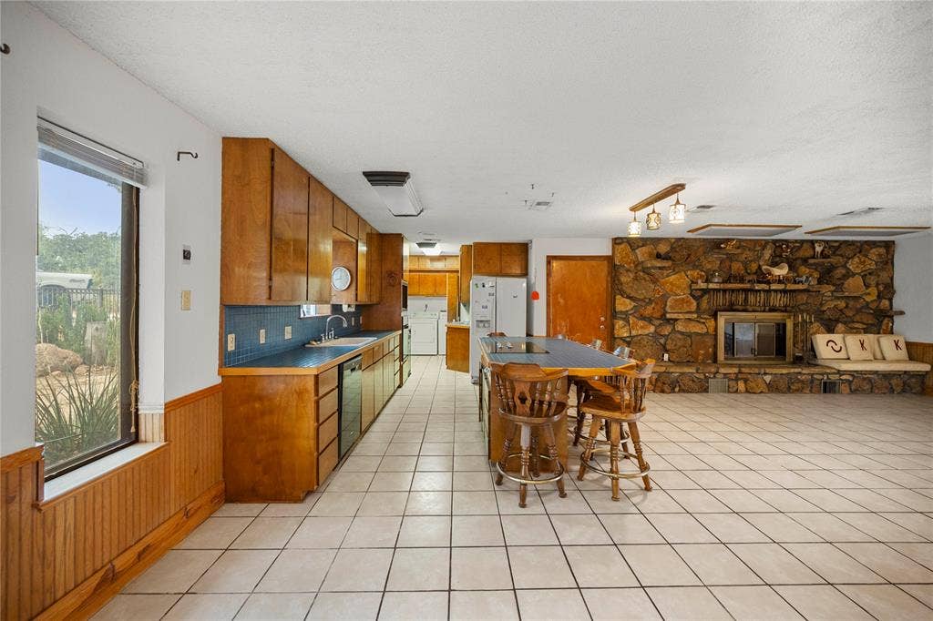 Side view of Kitchen looking into Laundry room