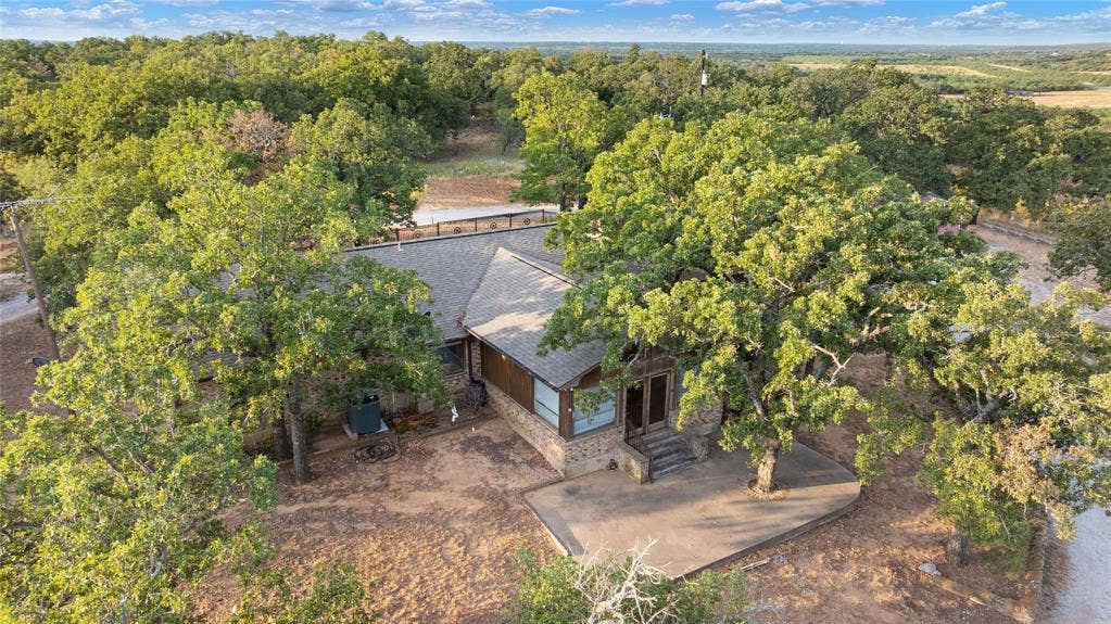 Aerial View looking at the back porch