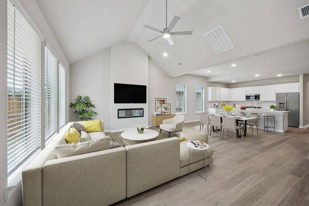 1341 Companero Street, Haslet, TX 76052 Living Room in the Stanley II home plan – REPRESENTATIVE PHOTO