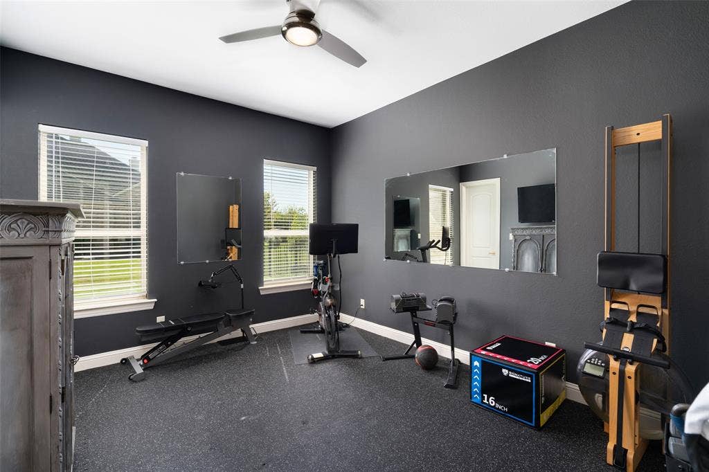 Bedroom used as exercise room