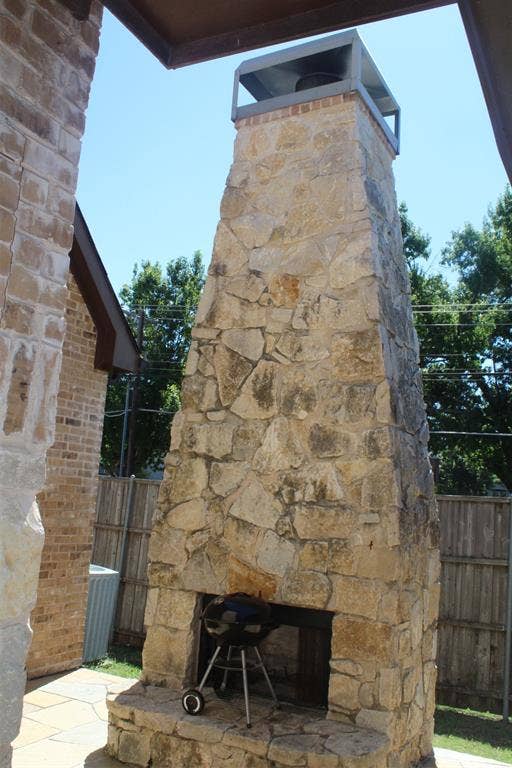 825 Lotus Drive, Richardson, TX 75081 Exterior fireplace