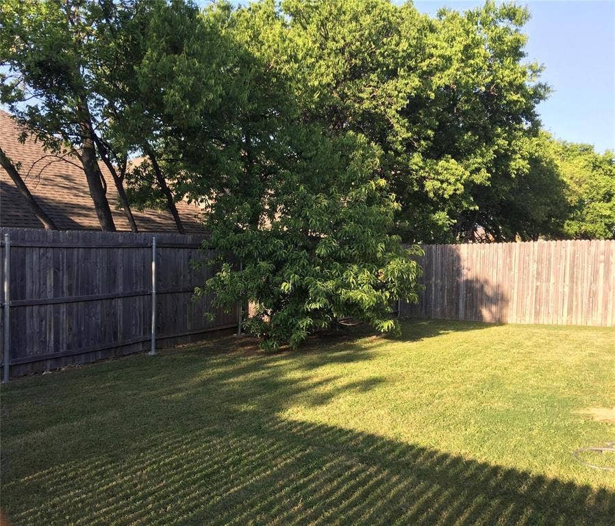 Large backyard.