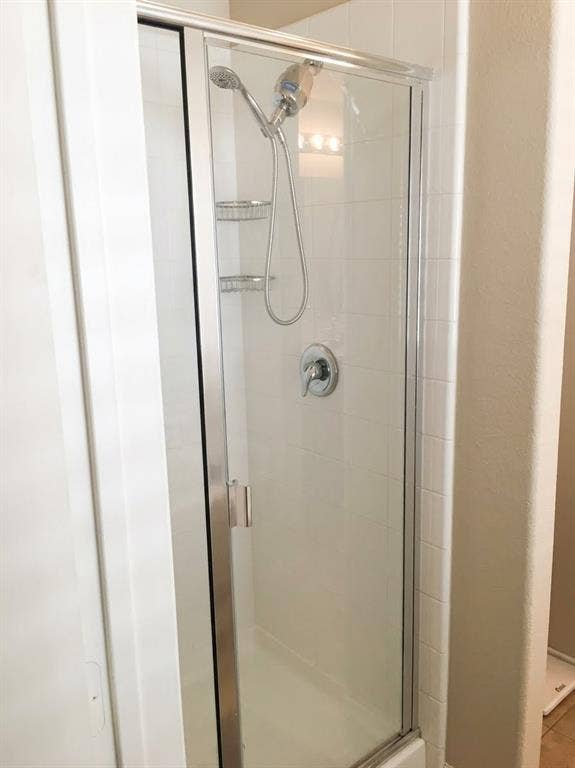 Separate shower.