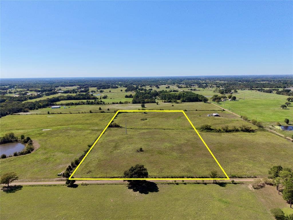 0 Goodell Lane, Eustace, TX 75124 Aerial overview of the Goodell Lane parent tract; yellow outline is approximate, not a survey.