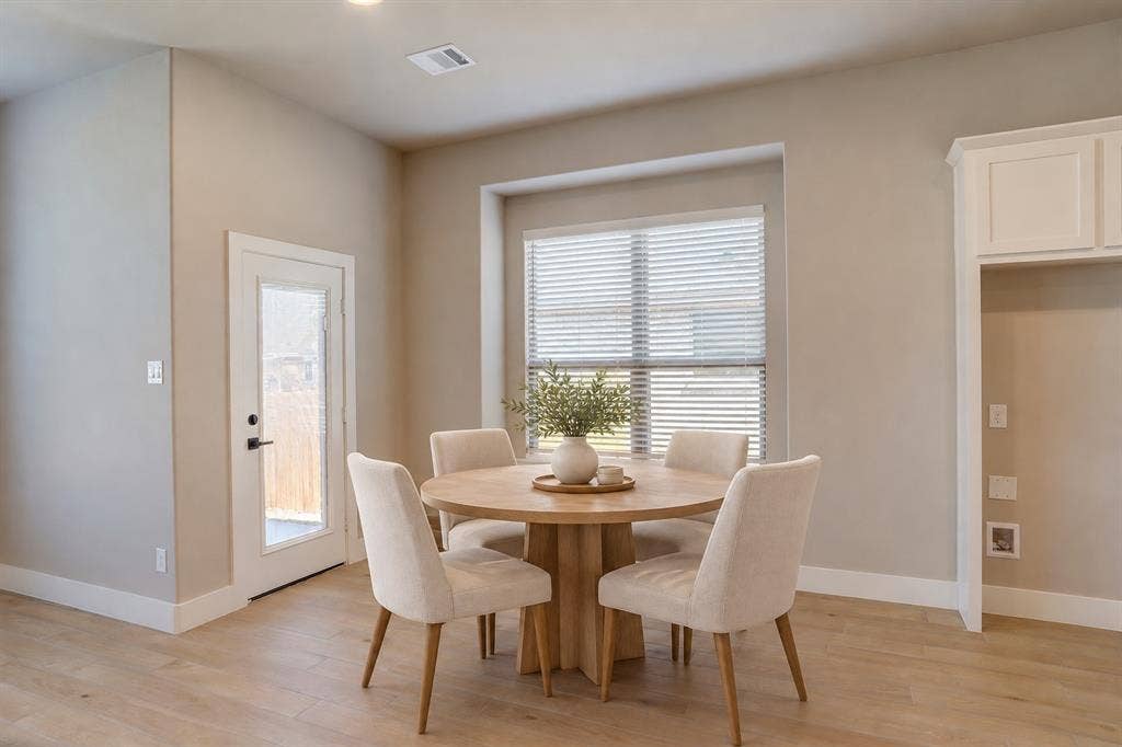Staged dining area