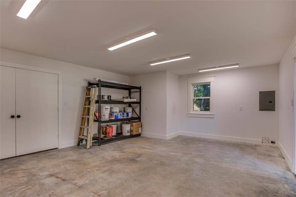 Lower level of the detached two-story accessory building. This space is conditioned for comfort year round.