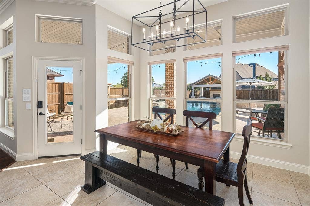 Expansive windows and transoms provide abundant natural light