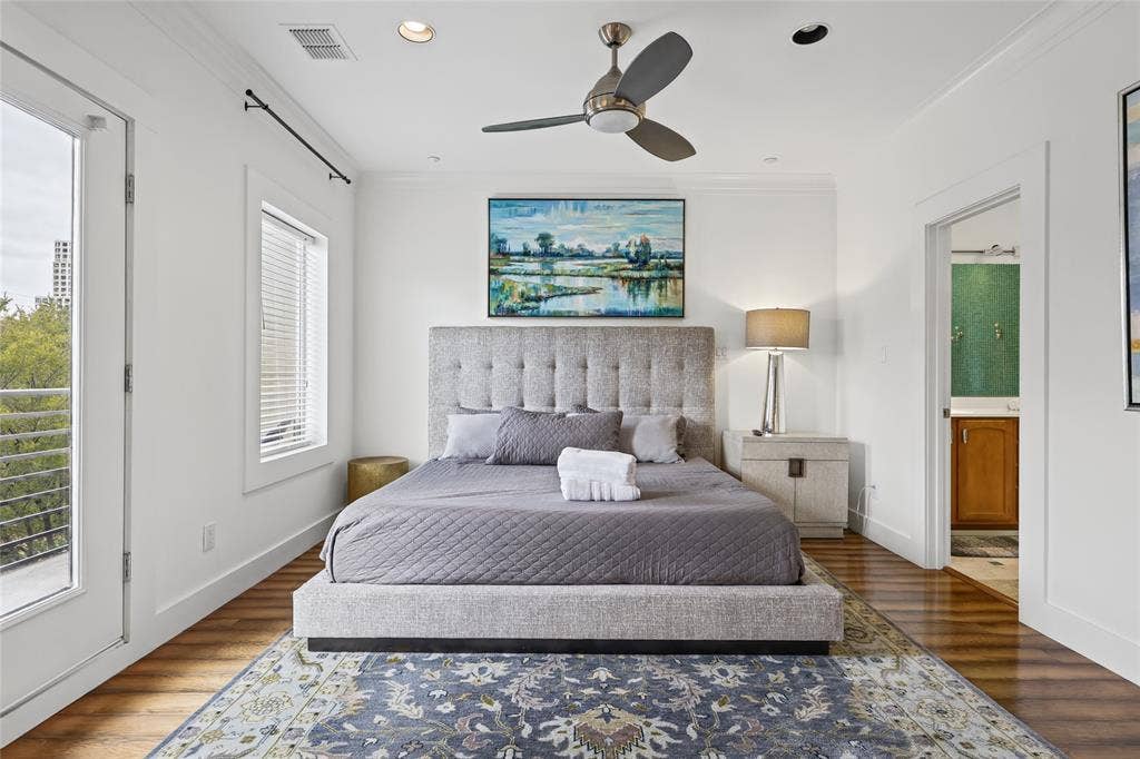 4312 Mckinney Avenue, #4, Dallas, TX 75205 Hardwood flooring, recessed lighting, and a ceiling fan with integrated lighting