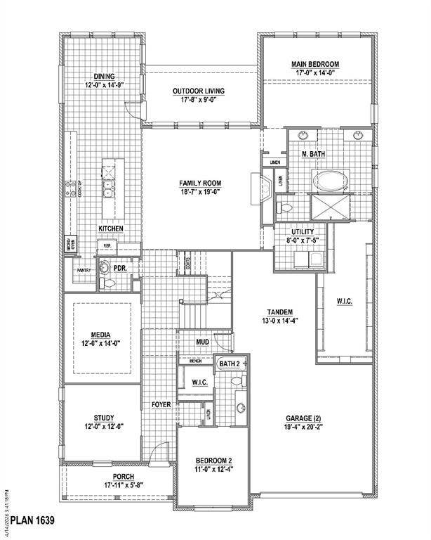 2414 Junction Drive, Celina, TX 75009 1st level floor plan