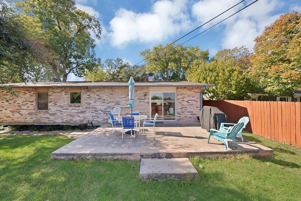 1400 Lorrie Drive, Richardson, TX 75080 Back of house with a patio and brick siding