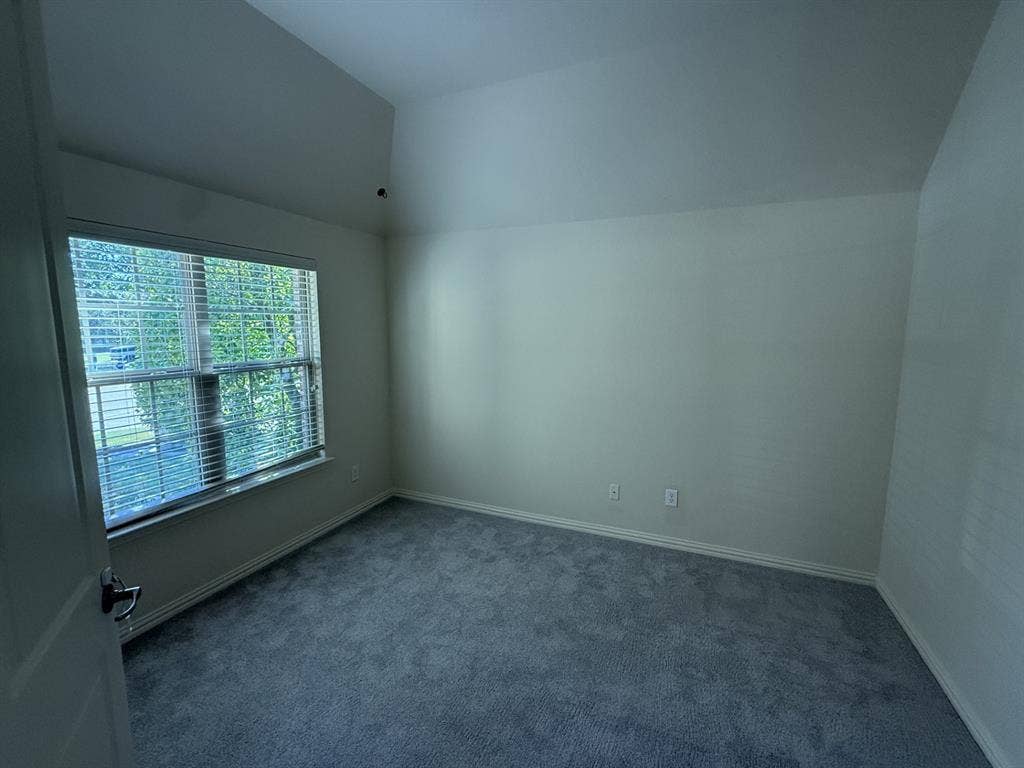 13721 Vera Cruz Road, Frisco, TX 75035 Vaulted ceiling, wall-to-wall carpeting, and a double-hung window with blinds