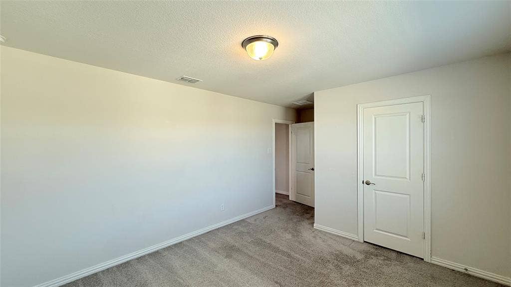 531 Deer Canyon Way, Princeton, TX 75407 Neutral wall paint, textured ceiling, gray carpet flooring, flush-mount ceiling light