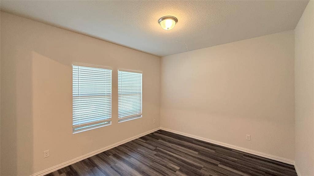 531 Deer Canyon Way, Princeton, TX 75407 Wood-finish flooring, two windows with blinds, and flush mount lighting
