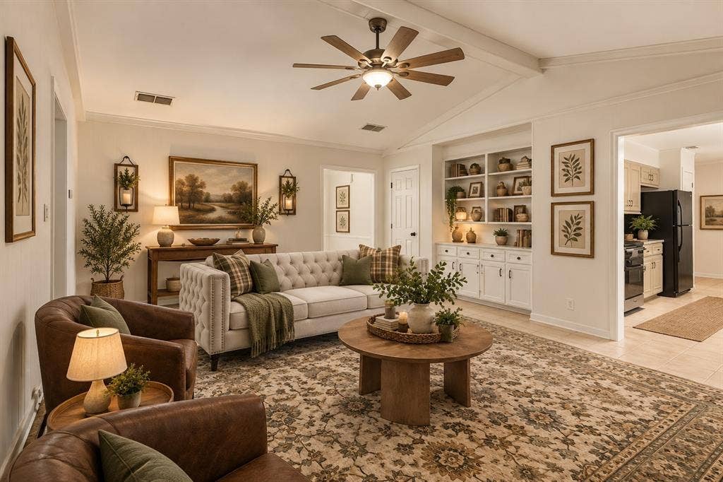3619 Leaning Oaks, Flint, TX 75962 AI Staged Living Room