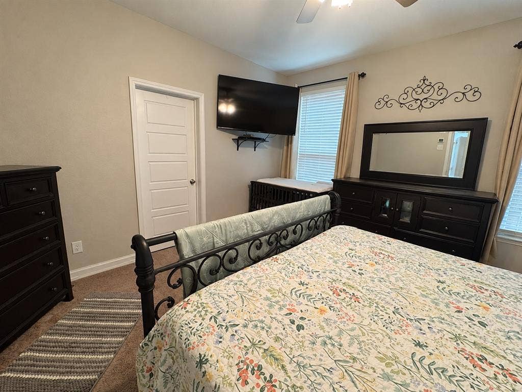 5719 Huffines Boulevard, Royse City, TX 75189 Carpeted flooring, paneled interior door, and window with blinds